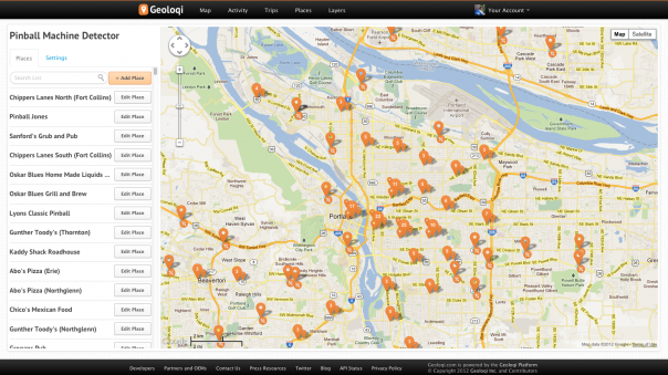 Geoloqi Pinball Map Layer