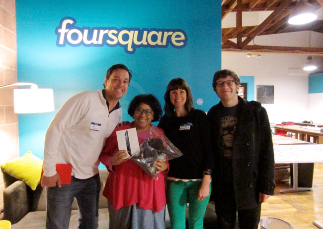 Winner of the Esri/Geoloqi prize at Foursquare Hackathon 
