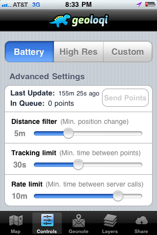 Geoloqi Battery Saver Mode