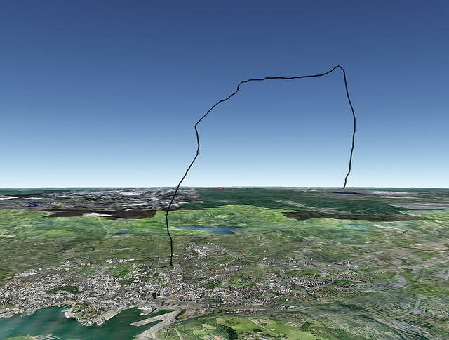 Balloon's Flight Path in Google Earth