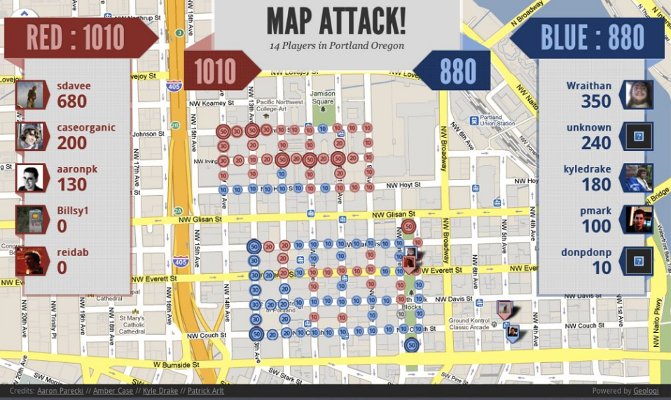 MapAttack Test Game at the Portland Park Blocks