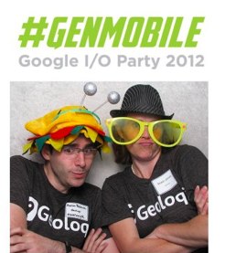 Robin Jones and Aaron Parecki at the GenMobile Geoloqi Party at Google I/O!